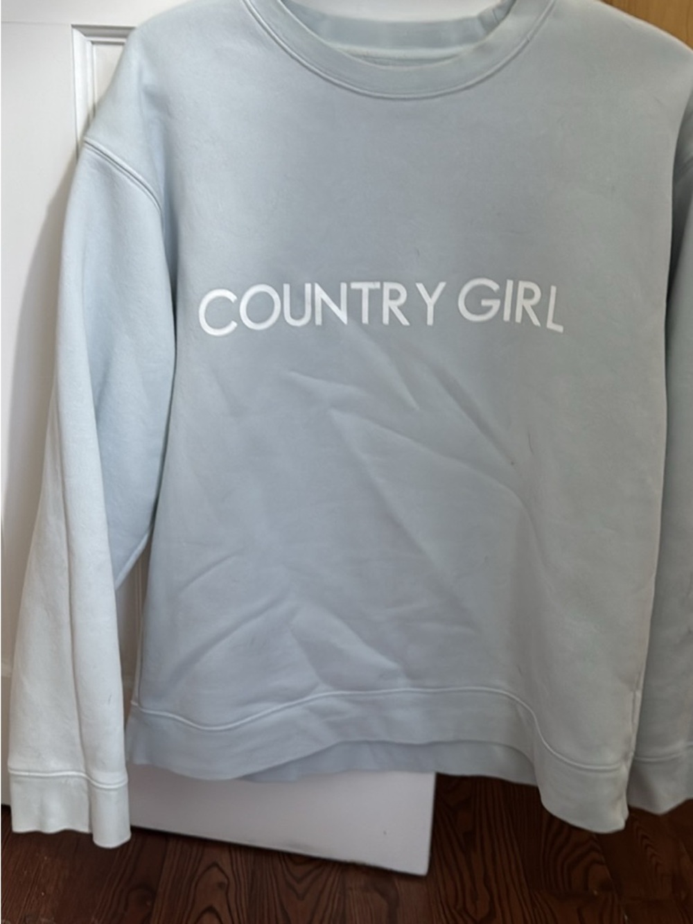 Brunette The Label Pale Blue "Country Girl" Crewneck Sweatshirt